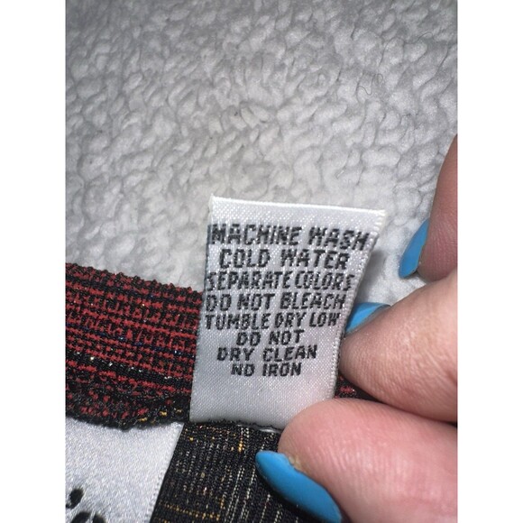 CHICO’S DESIGN Women’s Pullover Top  Black Rust Mustard Metallic Geo Size 3 - Picture 8 of 8